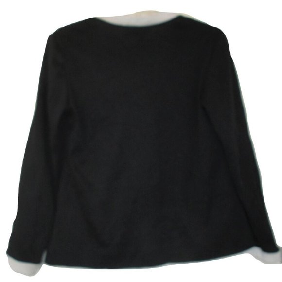 1970s vintage black white trim cardigan jacket size large - Picture 5 of 5